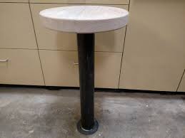 custom made oak steel post bar stools