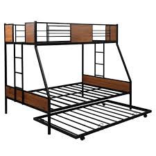 Full Metal Bunk Bed With Trundle Bed