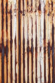Rusted Corrugated Metal Wall Stock