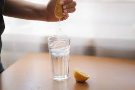 drinking lukewarm lemon water
