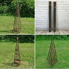 willow garden obelisks wicker wooden