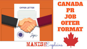 job offer letter for canada pr