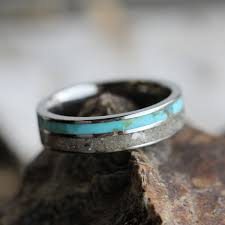 This is where pet cremation jewelry comes in; Turquoise And Ash Memorial Band 3249 Memorial Ring Pet Ashes Pet Memorial Jewelry