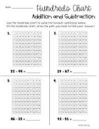 Addition Subtraction With A 100s Chart And Place Value Base Ten