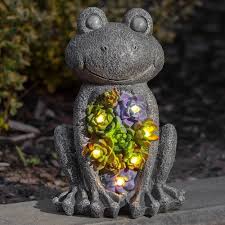 Sa S Solar Frog Garden Statue