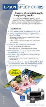 Plain paper, epson premium bright white, glossy photo, premium glossy photo, premium luster, premium semigloss, colorlife, matte heavyweight, matte scrapbook, transparencies, greeting cards, photo stickers. Epson Stylus Photo R320 Specifications Pdf Download Manualslib