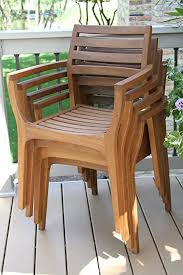 Amazon Com Outdoor Interiors Stacking Chairs Brown Set Of 4 Garden Outdoor