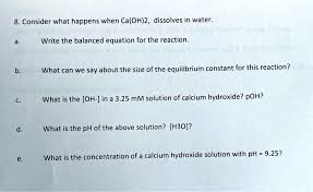 Ca Oh 2 Dissolves In Water
