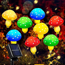 Solar Mushroom Light String Outdoor