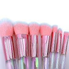 7 pcs crystal gl makeup brush set