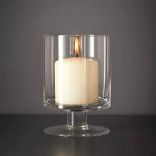 glass candle holder with pillar candle