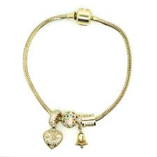 14k pandora bracelet w four charms
