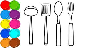 Welcome to our popular coloring pages site. Drawing For Kids 4 Spoons Coloring Pages How To Draw Spoon Mirza Colors Kids Youtube