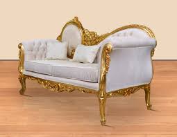 Victorian Chaise Lounge Gold Leaf Sofa