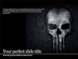 Punisher Skull Powerpoint Template Backgrounds 15615