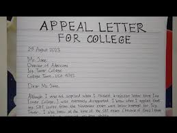 an appeal letter for college sle