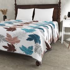 maple leaf multicolor double bed dohar