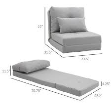 light grey linen double sofa bed