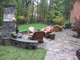 Stone Patio Outdoor Fireplace Front