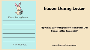 free printable easter bunny letter