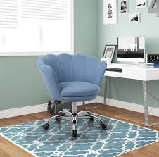 If ever there were a classic upholstered desk chair with arms, perfect for sitting around and thinking up the next big thing, this is it. Linen Shell Chair Upholstered Desk Chair For Home Office Swivel Task Chair With Castor Wheels 360 Swivel Height Adjustable Leisure Armchair Elegant Accent Chair For Bedroom Dresser Blue B2288 Walmart Com