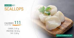 scallops calories and nutrition 100g