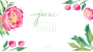 Watercolor June 2018 Desktop Calendar