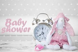 baby shower toy es clock pink