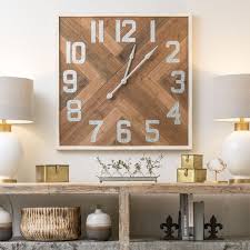 Square Stained Wood Wall Clock