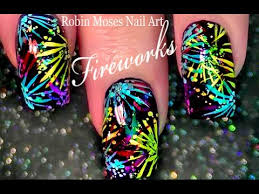 diy easy firework nail art 4th of