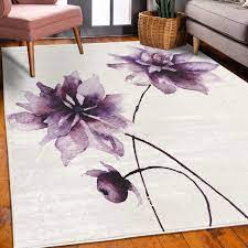 watercolor flower decorative rug flora