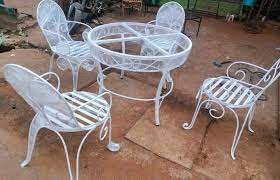White Wrought Iron Garden Chairs Non