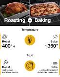 What is the difference between bake and roast settings?