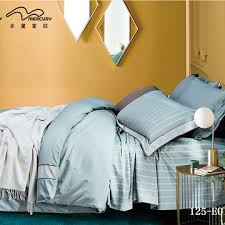china cotton linen bedding set stripe