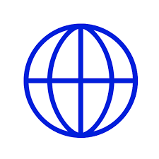 Blue globe symbol (png icon)