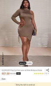 shein plus size curve mocha brown dress