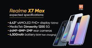 For the asking price, the smartphone offers a slew of features such as 120hz amoled display, 50w super dart charging. Realme X7 Max 5g Roundup Launch Date Expected Price In India Specifications And More 91mobiles Com