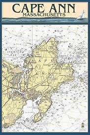 Cape Ann Massachusetts Nautical Chart 12x18 Signed Print Master Art Print W Certificate Of Authenticity Wall Decor Travel Poster