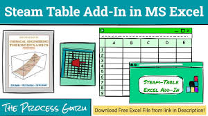 steam table add in in ms excel you