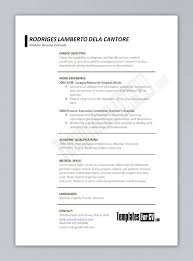 Freector Resume Templates Templatewnload Medical Word