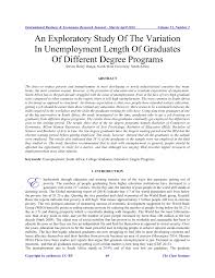 pdf an exploratory study of the variation in unemployment length of pdf an exploratory study of the variation in unemployment length of graduates of different degree programs