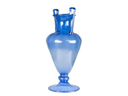 large vintage italian blue murano glass