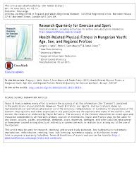 Pdf Health Related Physical Fitness In Hungarian Youth Age