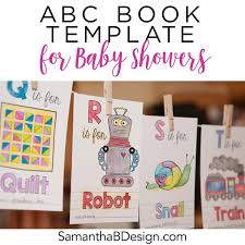 Keep your kids busy doing something fun and creative by printing out free coloring pages. Abc Book Template For A Baby Shower Activity Samantha B Design