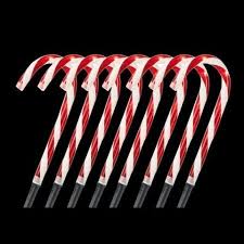led solar light candy cane garden stakes