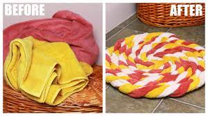diy recycled towel bathmat you