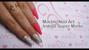 marble nail art indigo super matte