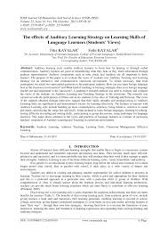 pdf the effects of auditory learning strategy on learning skills of pdf the effects of auditory learning strategy on learning skills of language learners students views