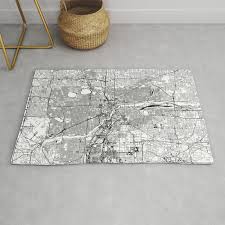 minneapolis white map rug by