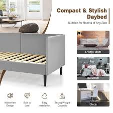 costway grey twin daybed upholstered